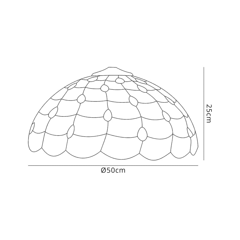 Regal Lighting SL-2020 Tiffany Shade For Pendant And Table Lamps 50cm