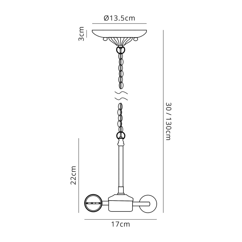Regal Lighting SL-2012 2 Light Ceiling Pendant Only Aged Antique Brass