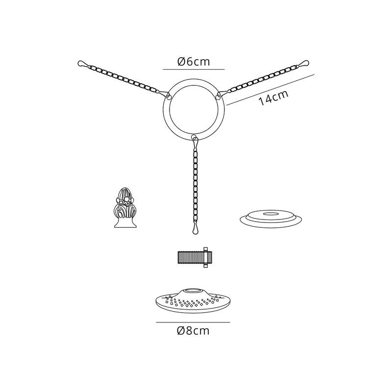 Regal Lighting SL-2002-1 Tiffany Uplighter Kit For 30cm Shades