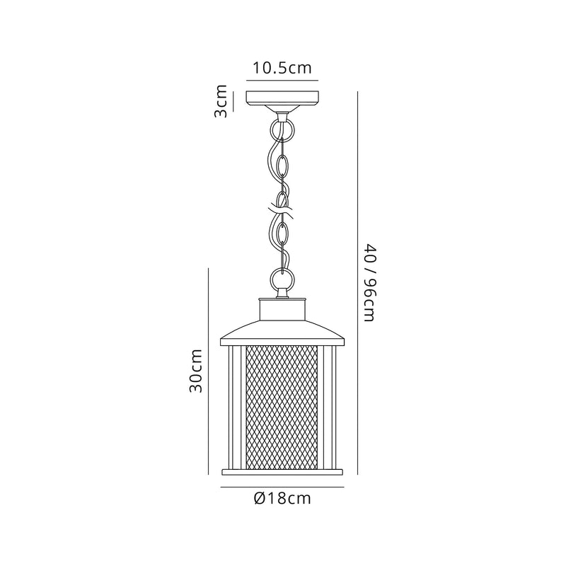 Regal Lighting SL-1986 1 Light Outdoor Ceiling Pendant Antique Bronze With Clear Glass IP54