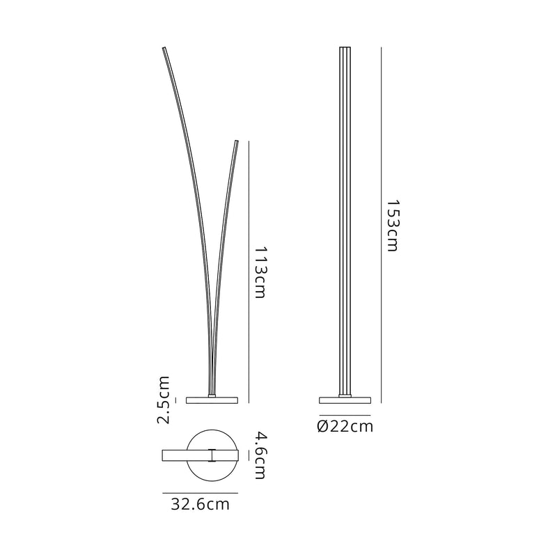 Regal Lighting SL-1889 2 Light LED Floor Lamp White