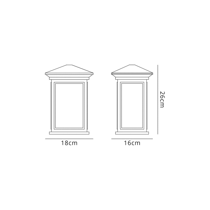 Regal Lighting SL-1859 1 Light Flush Outdoor Wall Light Antique Bronze With A Clear Seeded Glass IP54