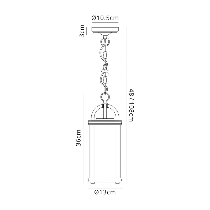 Regal Lighting SL-1836 1 Light Outdoor Ceiling Pendant Black And Gold With Clear Glass IP54
