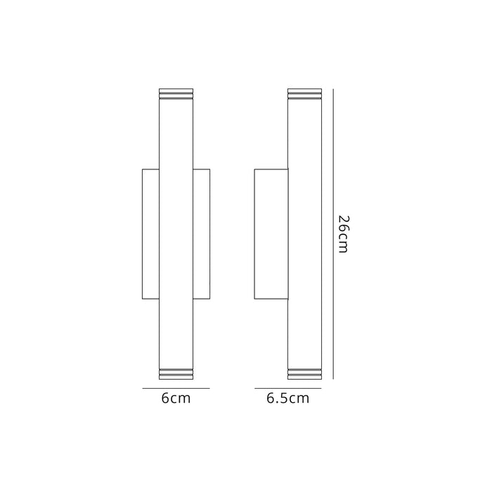 Regal Lighting SL-1814 2 Light LED Outdoor Wall Light Polished Chrome IP54