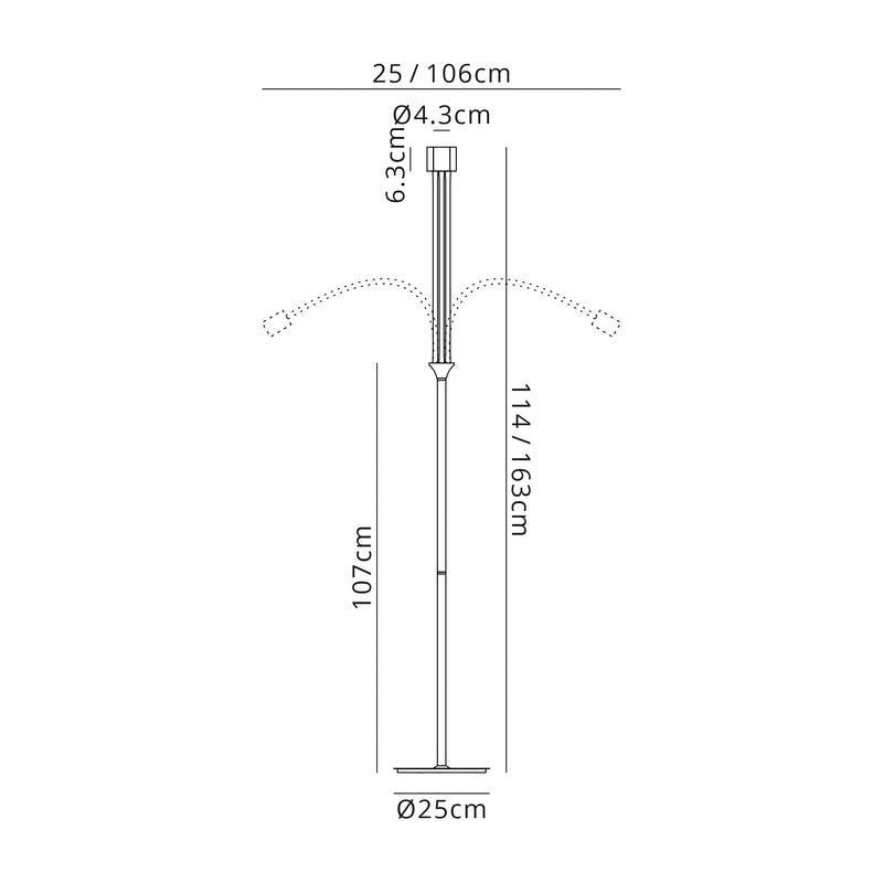 Regal Lighting SL-1807 3 Light Floor Lamp Satin Black And Brushed Copper