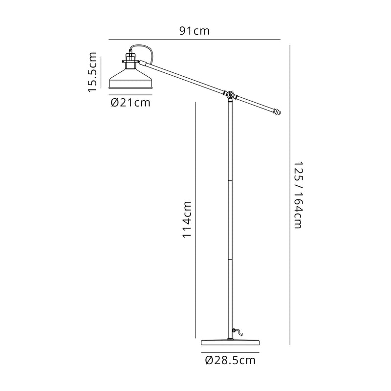 Regal Lighting SL-1740 1 Light Adjustable Floor Lamp Sand Black And Copper