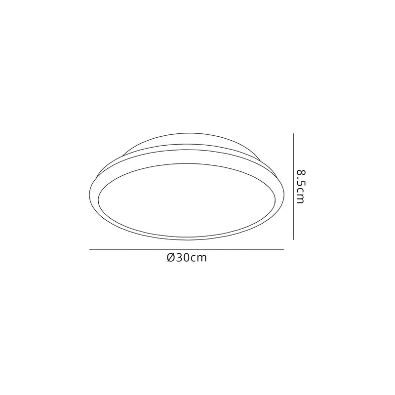 Regal lighting SL-1712 1 Light 30cm Flush LED Ceiling Light Satin Nickel   IP44