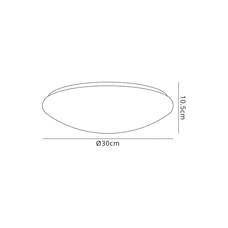 Regal lighting SL-1708 1 Light 30cm Flush LED Ceiling Light White/Frosted Glass IP44