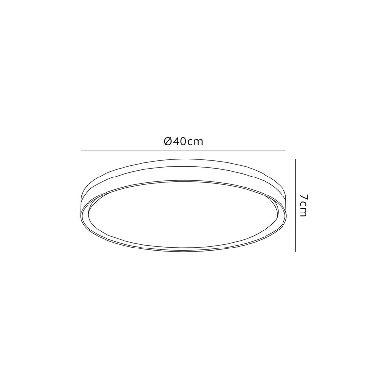 Regal lighting SL-1701 1 Light 40cm Flush LED Ceiling Light Silver/White IP44