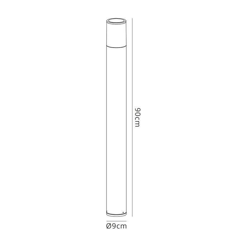 Regal Lighting SL-1676 1 Light Large Outdoor Post Light Anthracite With Smoked Glass IP54