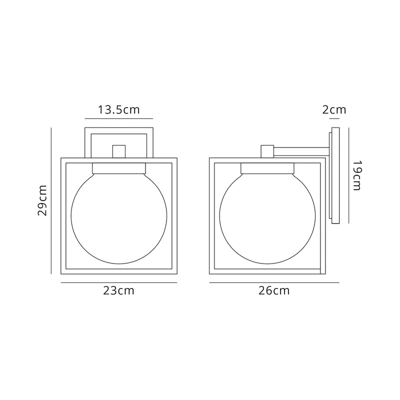 Regal Lighting SL-1674 1 Light Outdoor Wall Light Anthracite With Clear Seeded Glass IP54