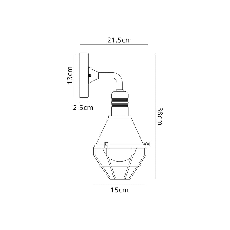 Regal Lighting SL-1615 1 Light Outdoor Wall Light Anthracite & Matt White IP65