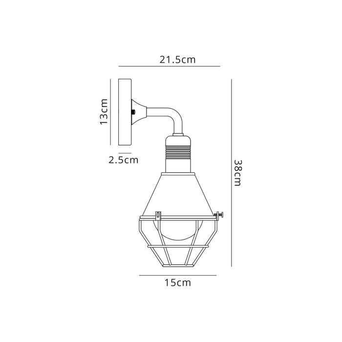 Regal Lighting SL-1615 1 Light Outdoor Wall Light Anthracite & Matt White IP65