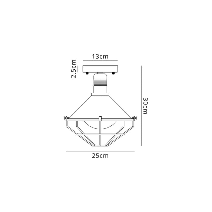 Regal Lighting SL-1610 1 Light Outdoor Semi Flush Ceiling Light Anthracite & Matt White IP65