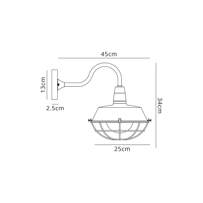 Regal Lighting SL-1609 1 Light Outdoor Wall Light Matt Black & Antique Brass IP65