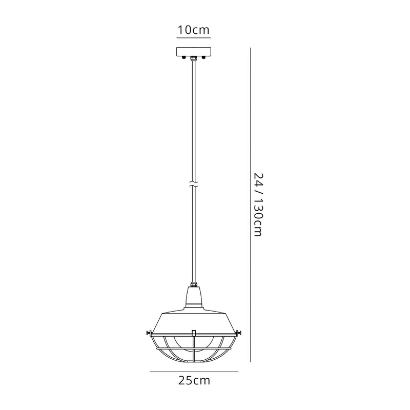 Regal Lighting SL-1608 1 Light Outdoor Ceiling Pendant Matt Black & Antique Brass IP65