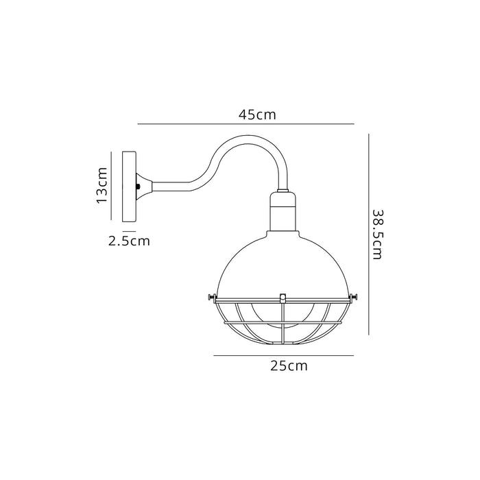 Regal Lighting SL-1606 1 Light Outdoor Wall Light Matt Black & Grey IP65