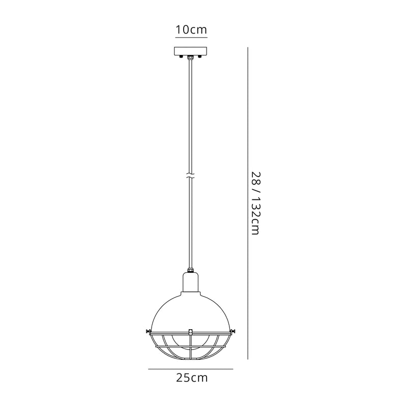 Regal Lighting SL-1605 1 Light Outdoor Ceiling Pendant Matt Black & Grey IP65