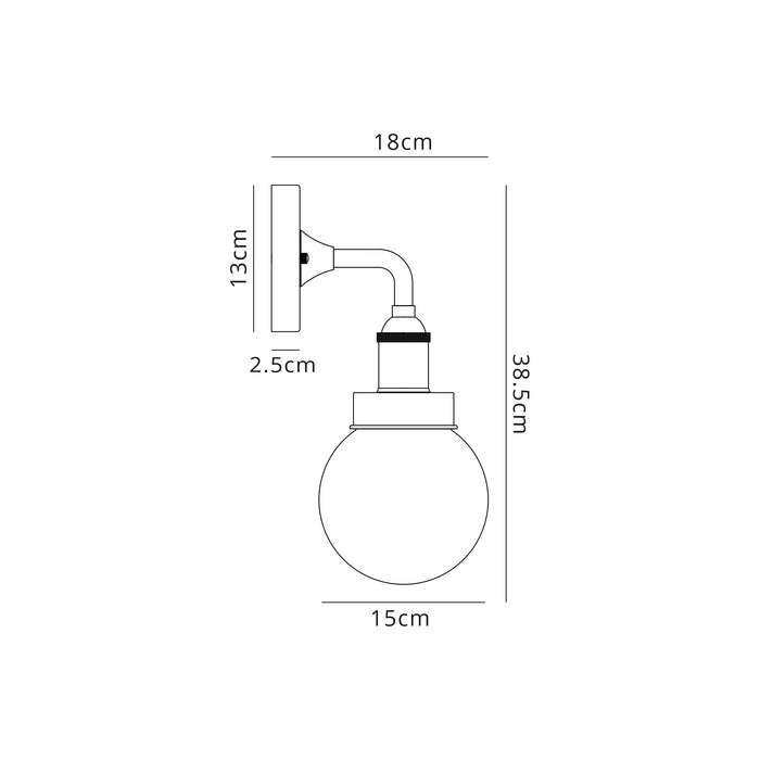 Regal Lighting SL-1603 1 Light Outdoor Wall Light Titanium Silver & Polished Chrome IP65