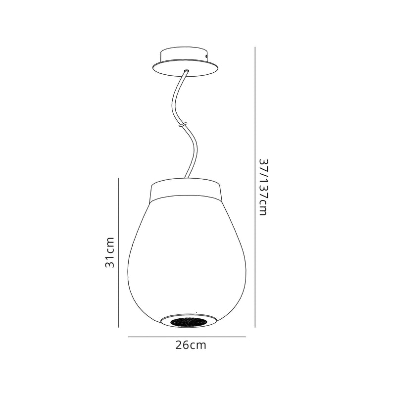 Regal lighting SL-1496 1 Light Pendant LED Ceiling Light White With Bluetooth Speaker IP44