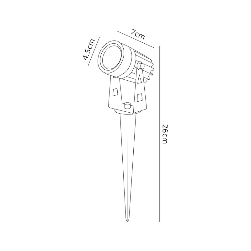 Regal Lighting SL-1494 1 Light LED Outdoor Spike Light Grey & Black IP65