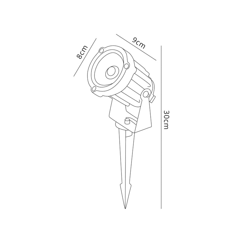 Regal Lighting SL-1492 1 Light LED Outdoor Spike Light Grey & Black IP65