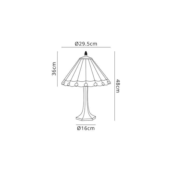 Regal Lighting SL-1223 1 Light Octagonal Tiffany Table Lamp 30cm Amber And Cream With Clear Crystal Shade