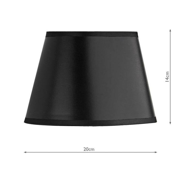 Dar Lighting Lexington Black Faux Silk Oval Shade 20cm • LEX2622