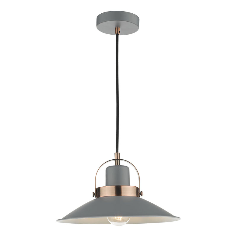 Dar Lighting Liden 1 Light Single Pendant Graphite Copper • LID0139