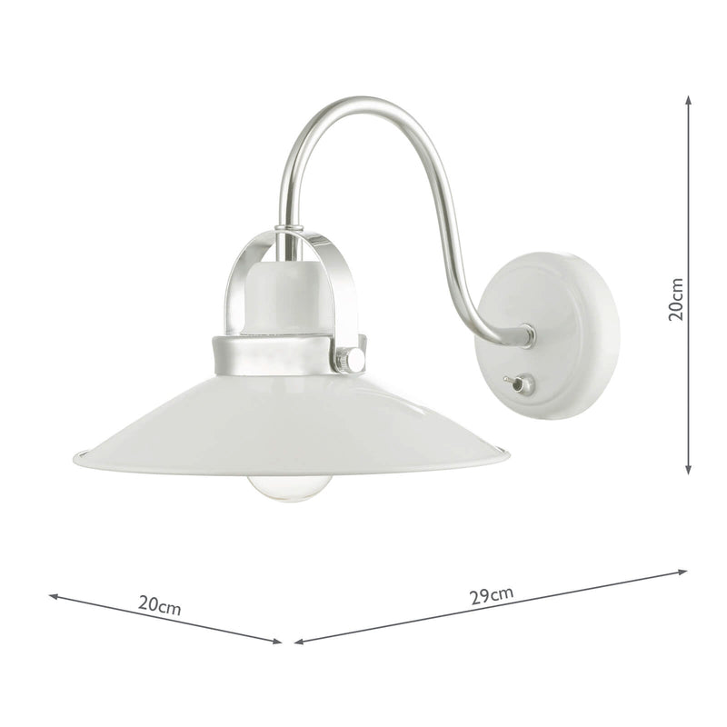 Dar Lighting Liden Wall Light White and Polished Chrome • LID072