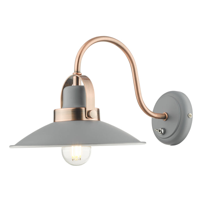 Dar Lighting Liden Single Wall Light Graphite Copper • LID0739