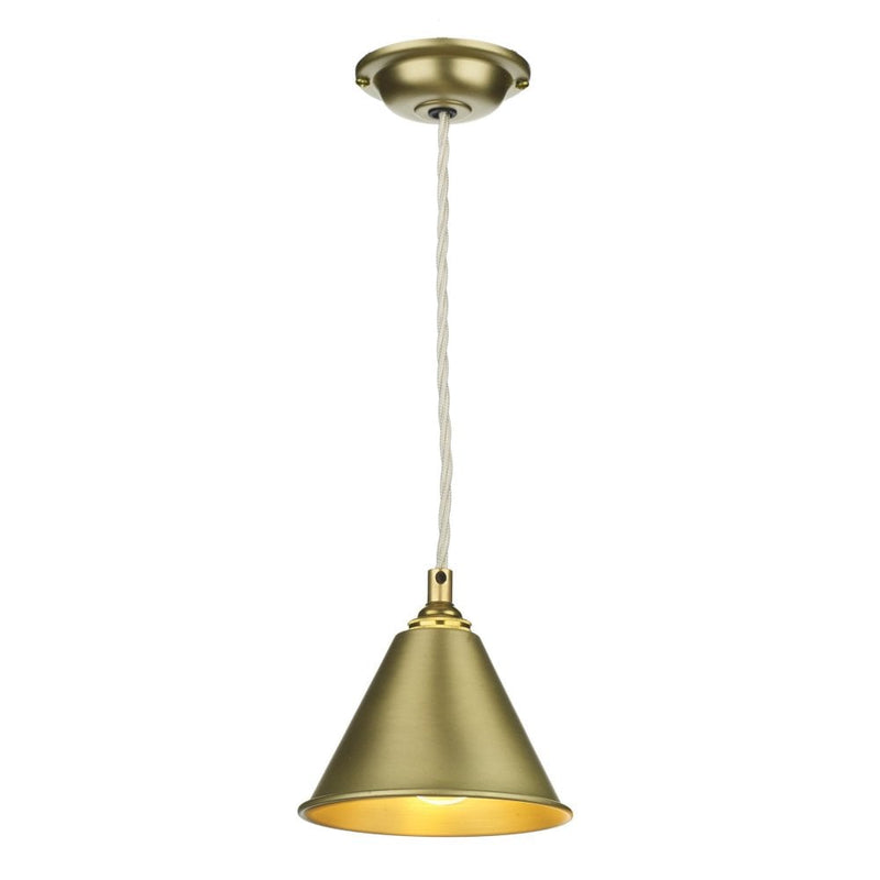 David Hunt Lighting LON0140 London Single Light Pendant in Butter Brass Finish