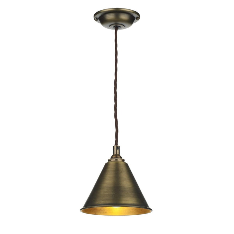 David Hunt Lighting LON0175 London Single Light Pendant in Antique Brass Finish