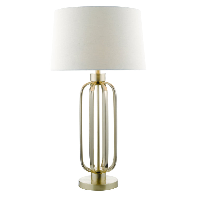Dar Lighting Lucie Table Lamp Satin Brass With Shade • LUC4241