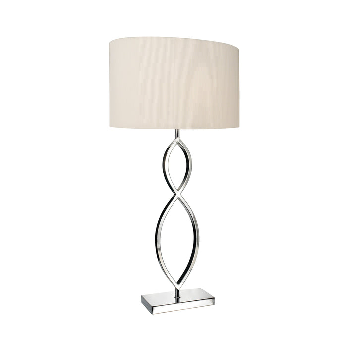 Dar Lighting Luigi 2 Hoop Table Lamp Polished Chrome With Shade • LUI4150