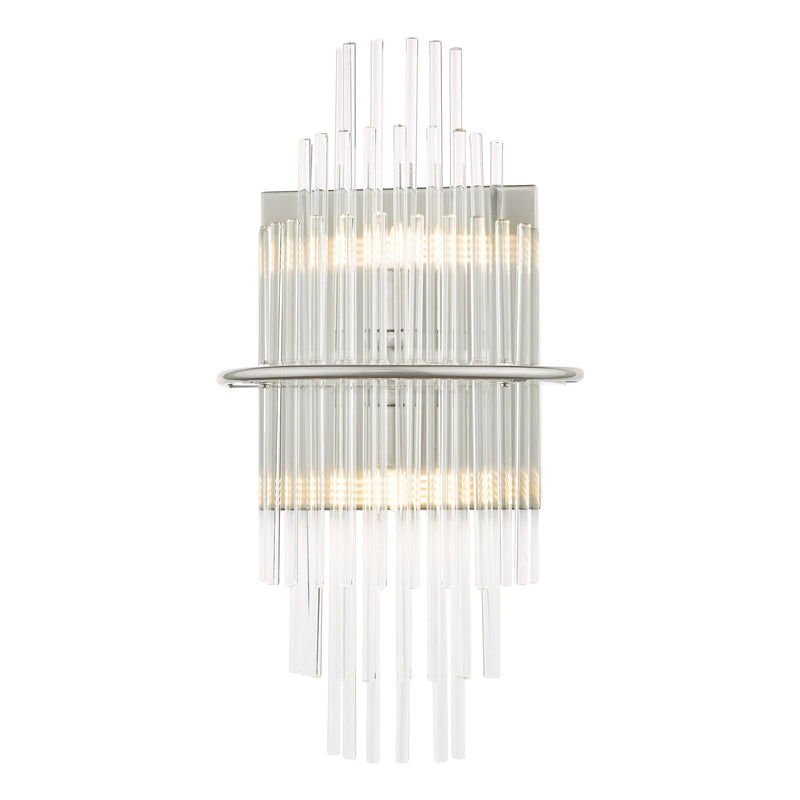 Dar Lighting Lukas 2 Light Wall Light Polished Chrome Glass • LUK0950