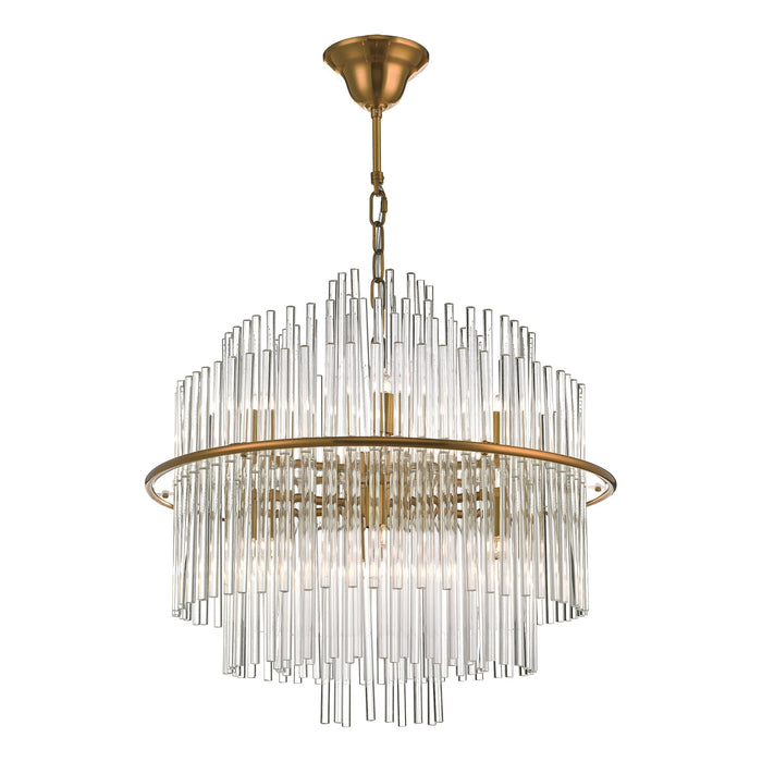 Dar Lighting Lukas 13 Light Pendant Brushed Antique Gold And Clear Glass • LUK1735