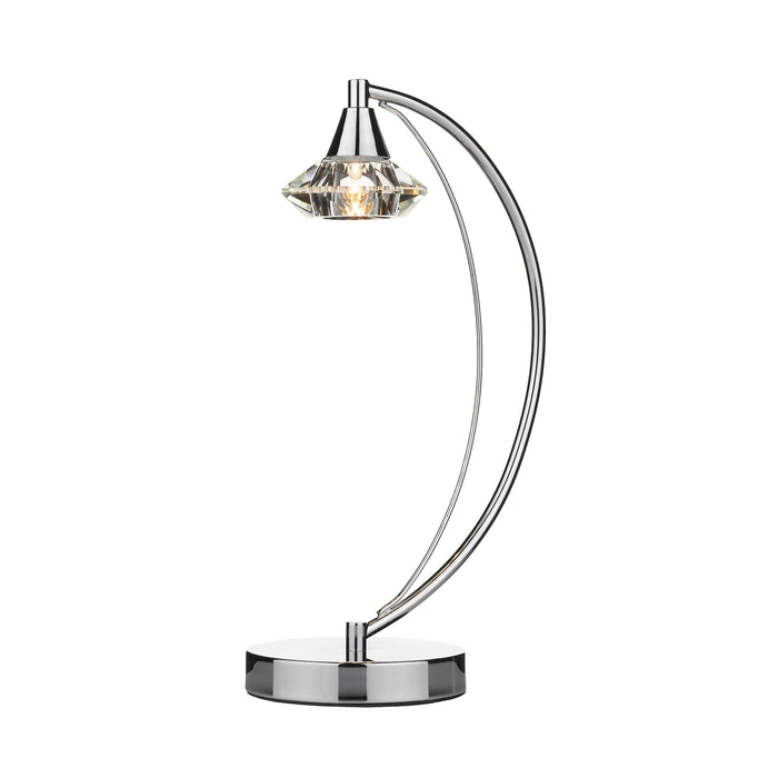 Dar Lighting Luther Table Lamp Polished Chrome Crystal • LUT4150