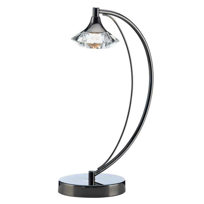 Dar Lighting Luther Table Lamp Black Chrome Crystal • LUT4167
