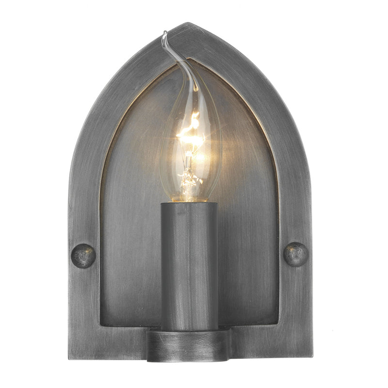 David Hunt Lighting LW8 Lindisfarne Single Light Antique Pewter Wall Light