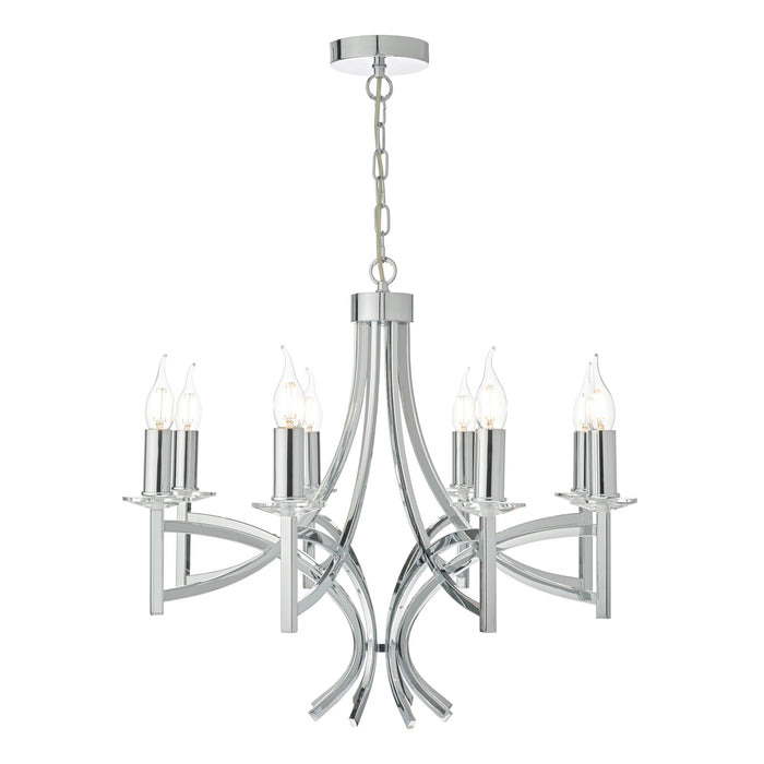 Dar Lighting Lyon 8lt Pendant Polished Chrome & Crystal • LYO0850