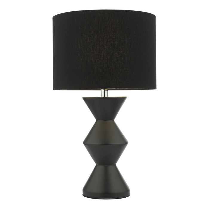 Dar Lighting Max Table Lamp Black Ceramic With Shade • MAX4222