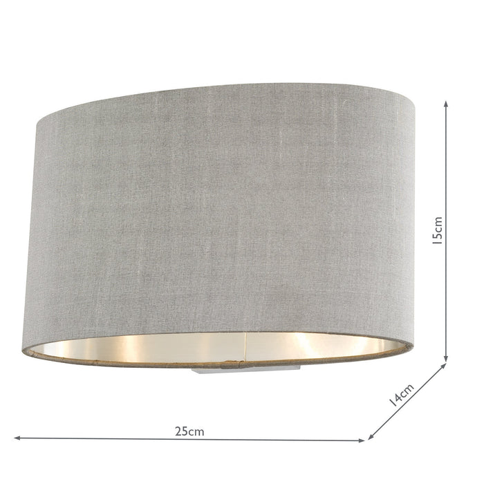 Dar Lighting Melody Wall Light With Oval Grey Shade • MEL0739