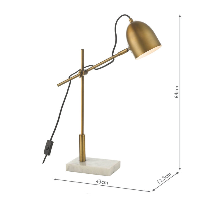 Dar Lighting Mendal Task Lamp Bronze & Marble • MEN4263