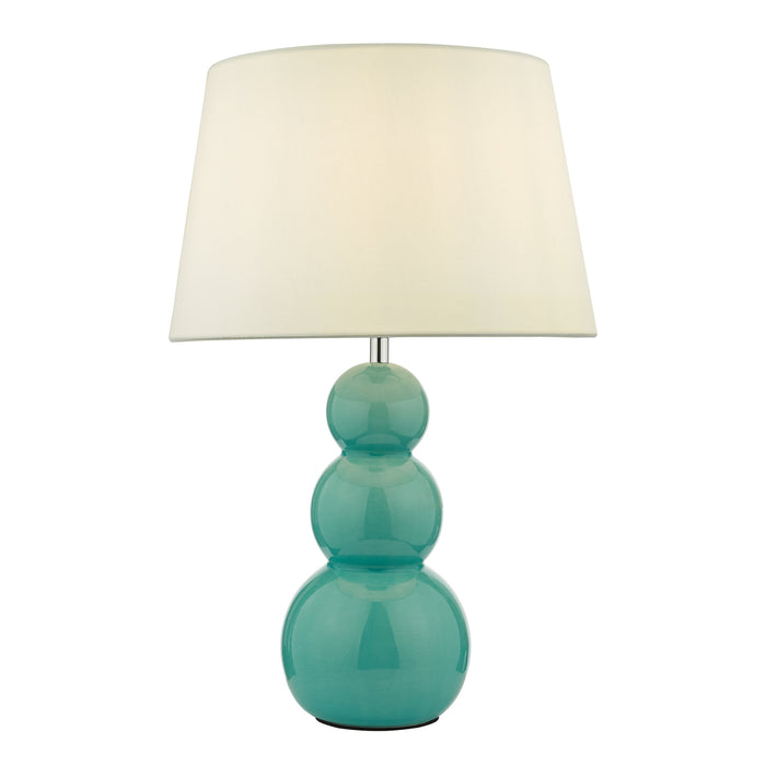 Dar Lighting Mia Table Lamp Blue Ceramic With Shade • MIA4224-CEZ142