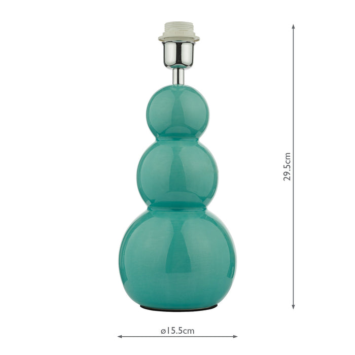 Dar Lighting Mia Table Lamp Teal Ceramic Base Only • MIA4224