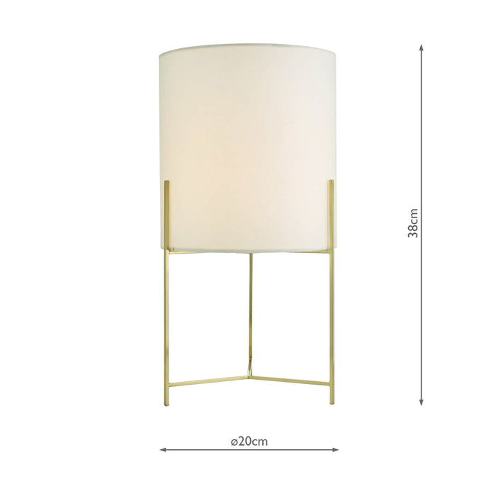 Dar Lighting Michaela Table Lamp Satin Gold With Shade • MIC4135