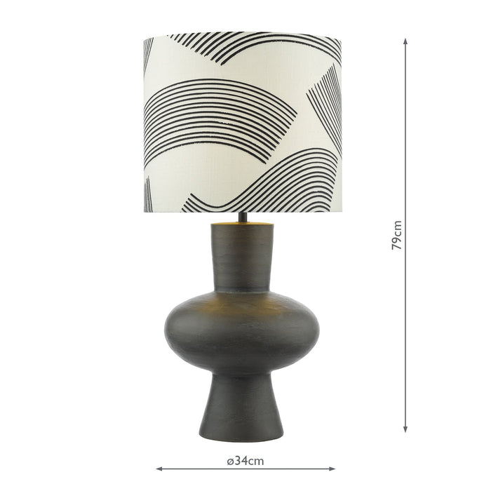 Dar Lighting Miho Table Lamp Black/Bronze With Shade • MIH4222