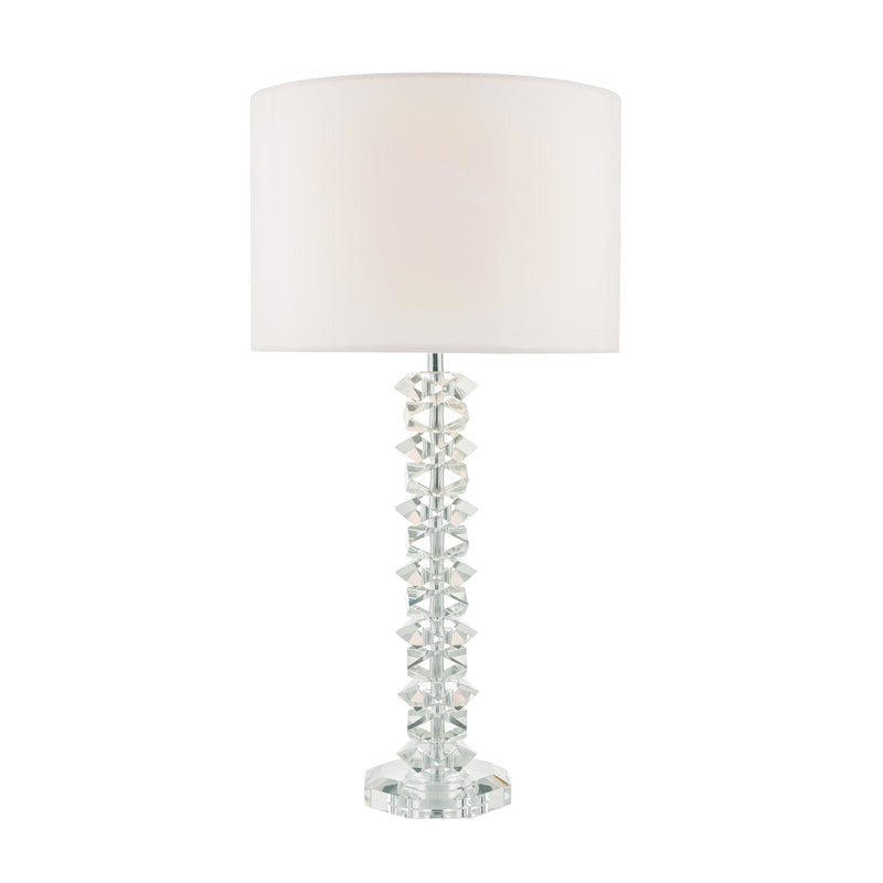 Dar Lighting Mina Table Lamp Polished Chrome & Crystal With Shade • MIN4208