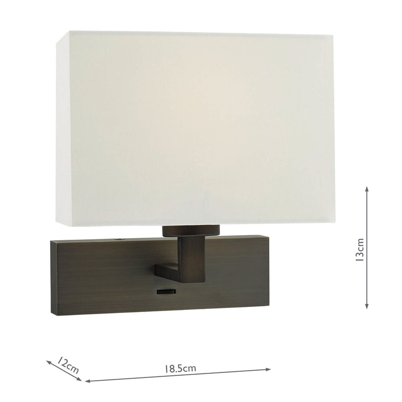 Dar Lighting Modena Wall Light Bronze (Bracket Only) • MOD7163